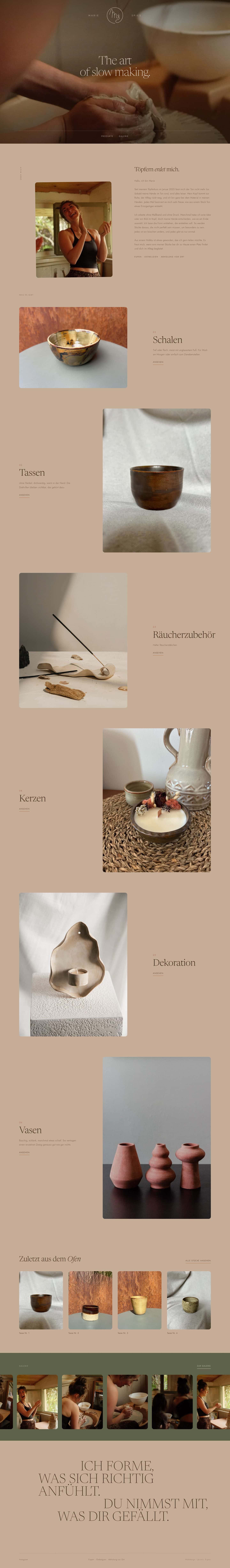 Marie Ceramics, le site sur ordinateur