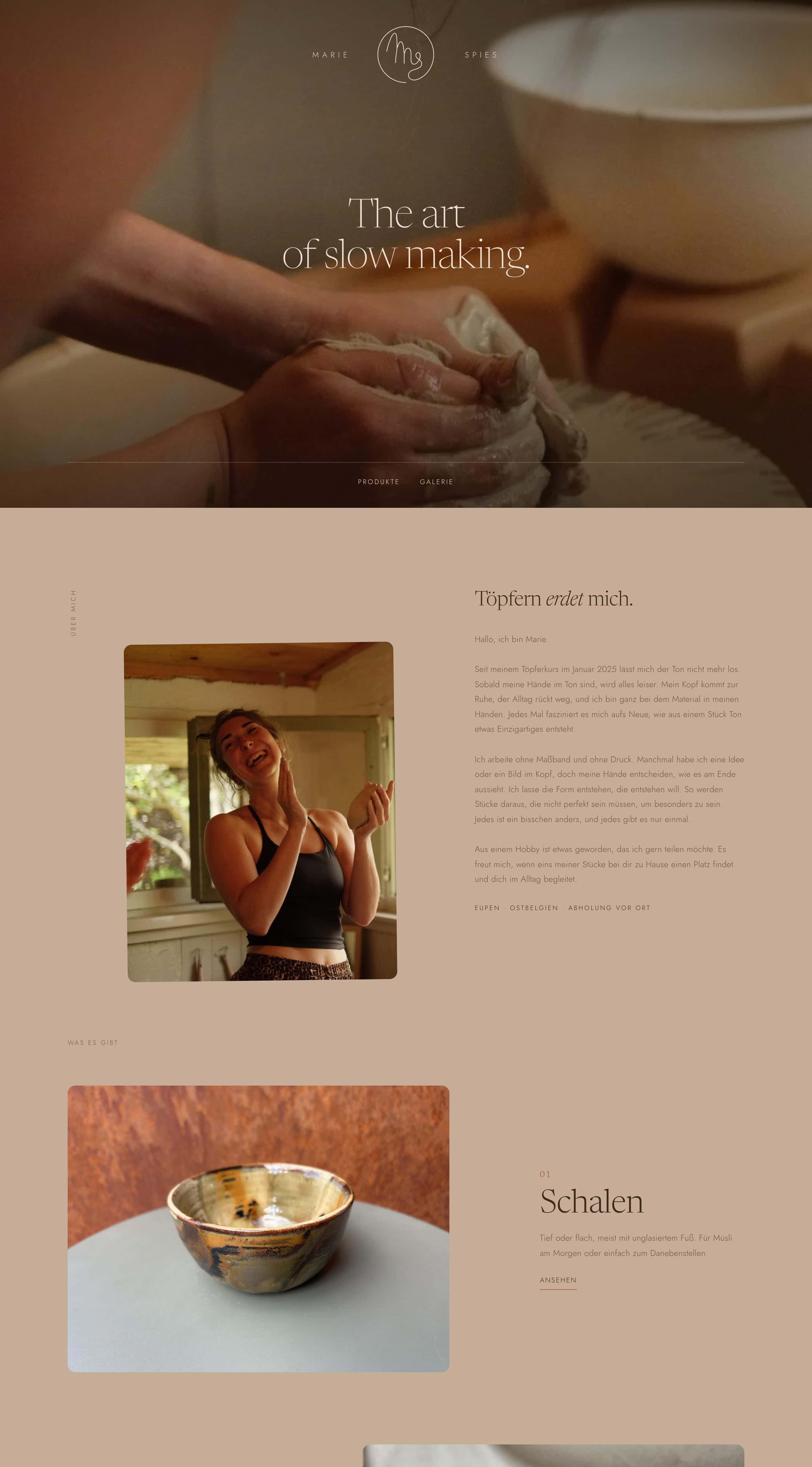 Marie Ceramics, le site sur ordinateur