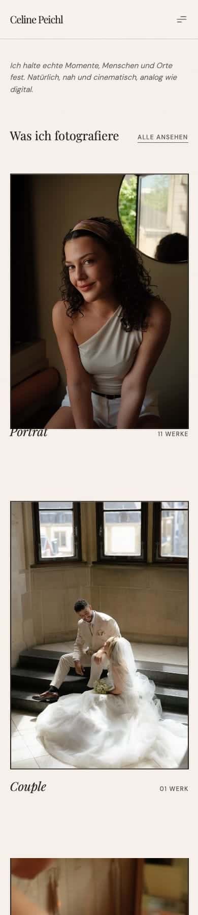 Celine Peichl, the top of the site on a phone