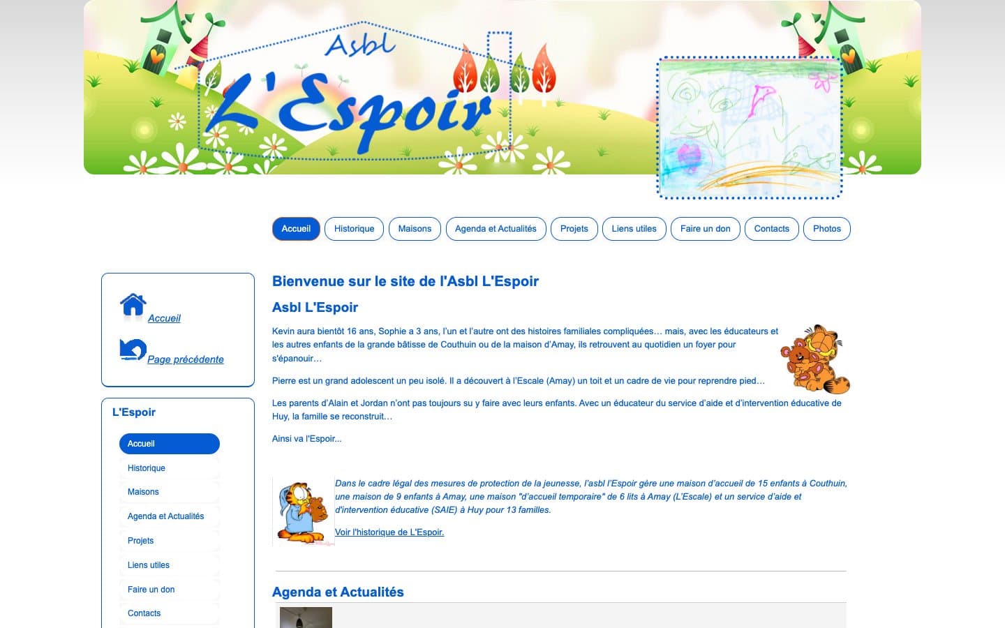 L'Espoir, le site avant la refonte